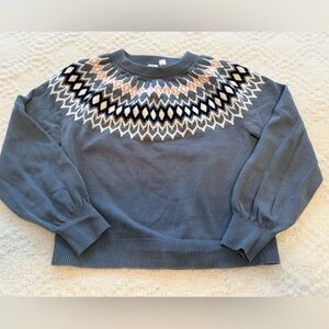 GAP Kids Blue and White Crewneck Sweater